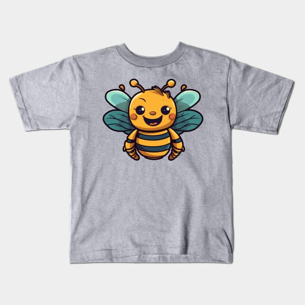 Bee happy Kids T-Shirt by JORDYGRAPH